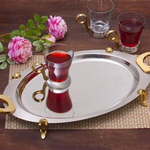 سافینوکس سینی بیضی دو رنگ نگین